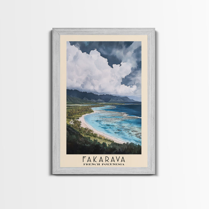 Fakarava, French Polynesia Watercolor Print, Vacation Gift, French Polynesia Wall Art, Vacation Wall Art, Vacatation Memories, Beach Decor, Beach Or Lakehouse Art