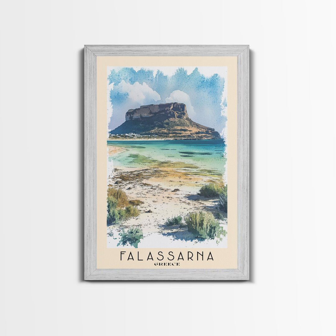 Falassarna, Greece Watercolor Beach Print, Vacation Gift, Greece Wall Art, Beach Painting, Beach Decor, Beach Painting