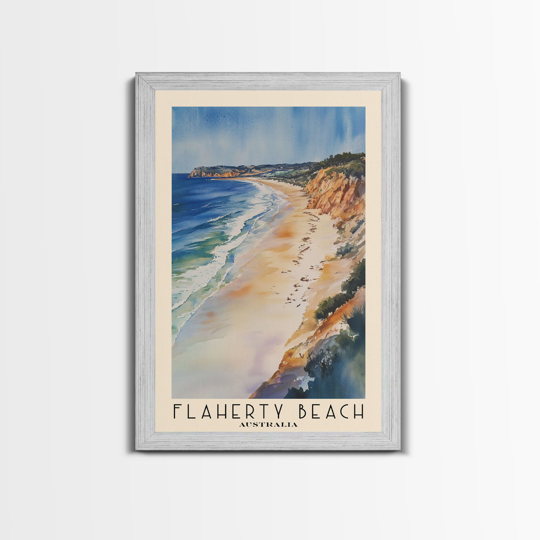 Flaherty Beach, Australia Watercolor Print, Vacation Gift, Australia Wall Art, Beach Painting, Beach Decor, Large Wall Art, Wood Frame Art