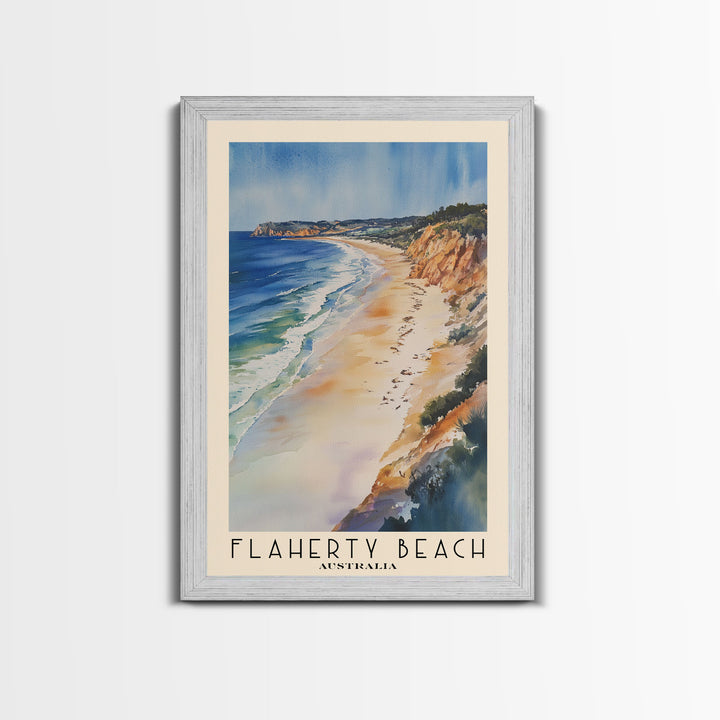 Flaherty Beach, Australia Watercolor Print, Vacation Gift, Australia Wall Art, Beach Painting, Beach Decor, Large Wall Art, Wood Frame Art