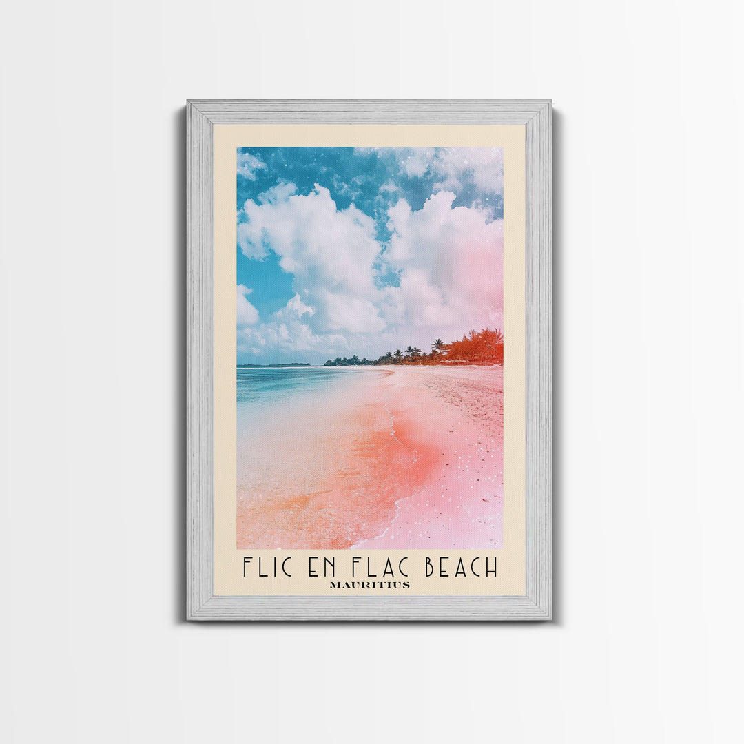 Flic en Flac Beach, Mauritius Watercolor Beach Print, Vacation Gift, Mauritius Wall Art, Beach Painting, Beach Decor, Beach Painting