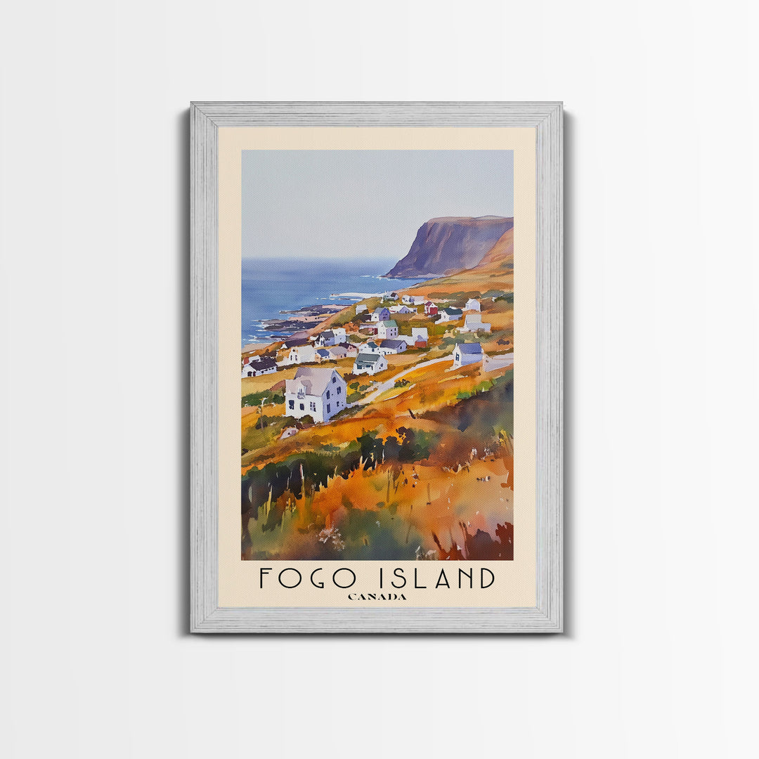 Fogo Island, Canada Watercolor Print, Vacation Gift, Canada Wall Art, Vacation Wall Art, Vacatation Memories, Beach Decor, Beach Or Lakehouse Art