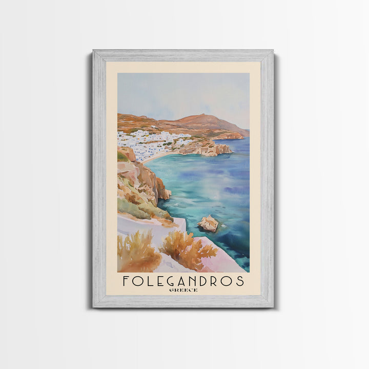 Folegandros, Greece Watercolor Print, Vacation Gift, Greece Wall Art, Beach Painting, Beach Decor, Beach Or Lakehouse Art