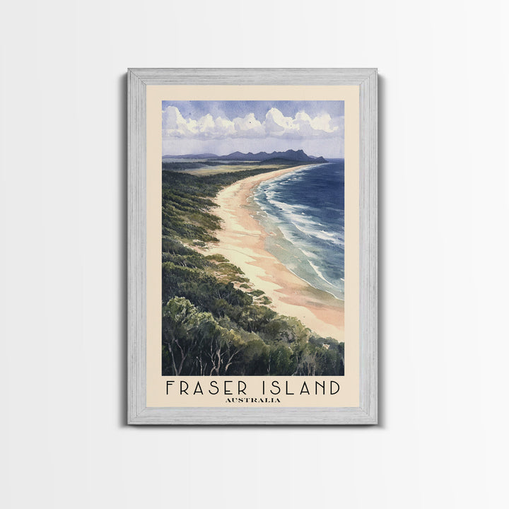 Fraser Island, Australia Watercolor Print, Vacation Gift, Australia Wall Art, Beach Painting, Beach Decor, Beach Or Lakehouse Art