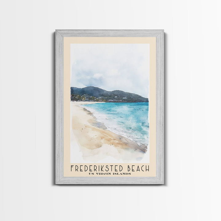 Frederiksted Beach, US Virgin islands Watercolor Beach Print, Vacation Gift, US Virgin islands Wall Art, Beach Painting, Beach Decor, Beach Painting