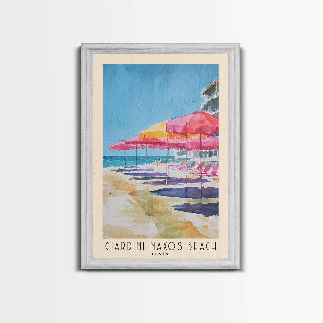 Giardini naxos beach, Italy Watercolor Beach Print, Vacation Gift, Italy Wall Art, Beach Painting, Beach Decor, Beach Painting