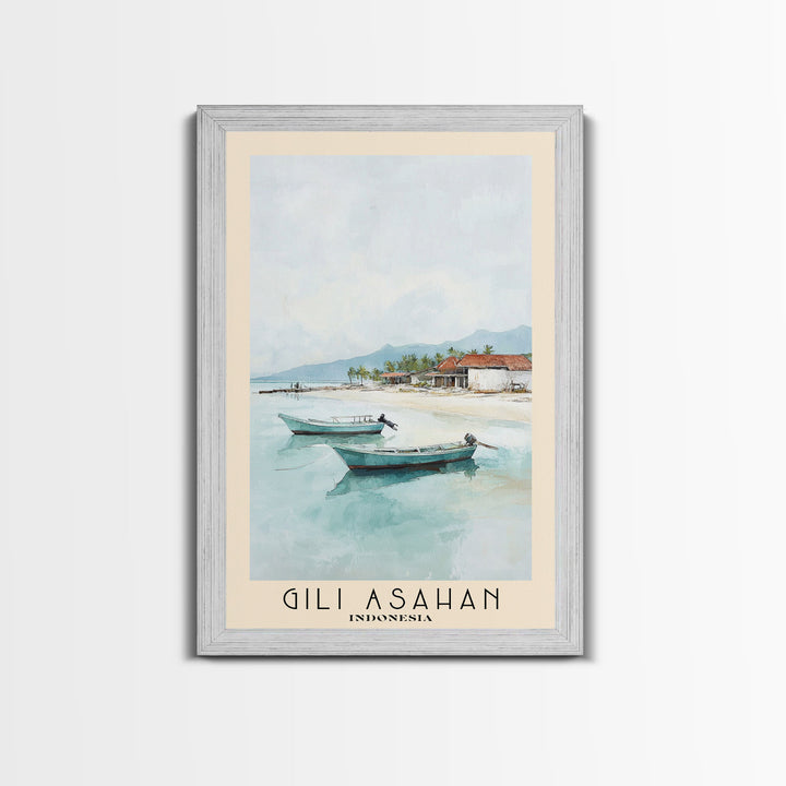 Gili Asahan, Indonesia Watercolor Print, Vacation Gift, Indonesia Wall Art, Beach Painting, Beach Decor, Beach Or Lakehouse Art