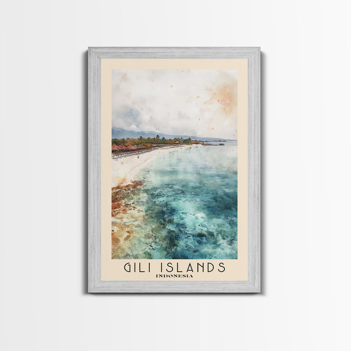 Gili Islands, Indonesia Watercolor Beach Print, Vacation Gift, Indonesia Wall Art, Beach Painting, Beach Decor, Beach Painting