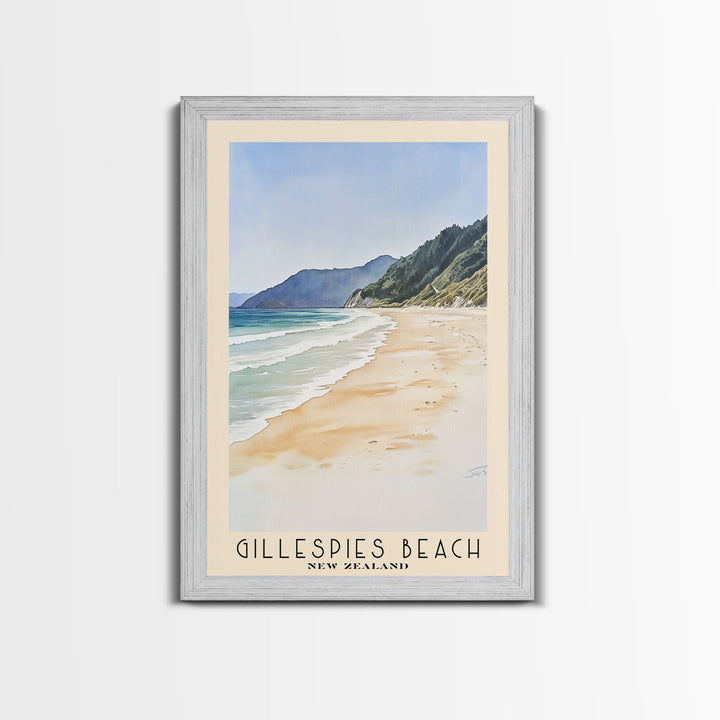 Gillespies Beach, New Zealand Watercolor Print, Vacation Gift, New Zealand Wall Art, Vacation Wall Art, Vacatation Memories, Beach Decor, Beach Or Lakehouse Art