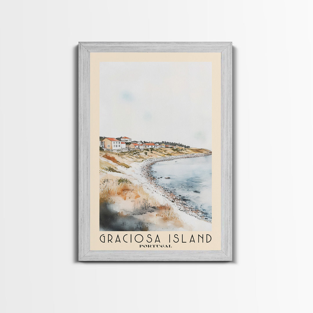 Graciosa Island, Portugal Watercolor Print, Vacation Gift, Portugal Wall Art, Beach Painting, Beach Decor, Beach Or Lakehouse Art