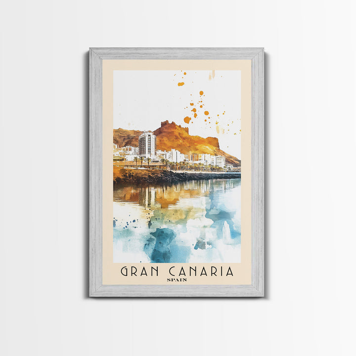 Gran Canaria, Spain Watercolor Beach Print, Vacation Gift, Spain Wall Art, Beach Painting, Beach Decor, Beach Painting