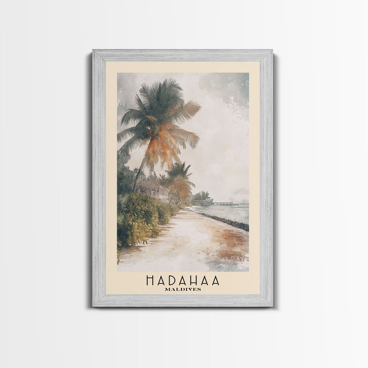 Hadahaa, Maldives Watercolor Print, Vacation Gift, Maldives Wall Art, Vacation Wall Art, Vacatation Memories, Beach Decor, Beach Or Lakehouse Art