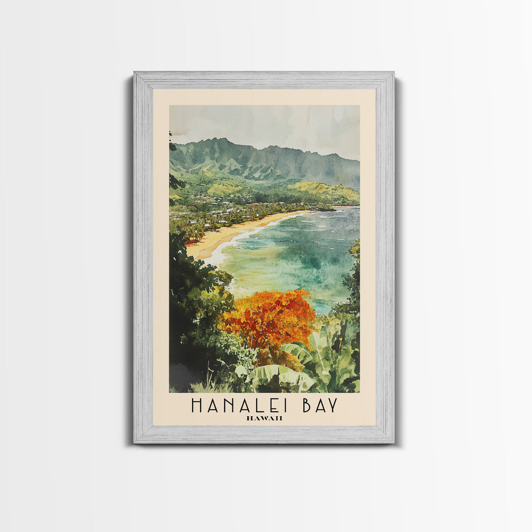 Hanalei Bay, Hawaii Watercolor Print, Vacation Gift, Hawaii Wall Art, Vacation Wall Art, Vacatation Memories, Beach Decor, Beach Or Lakehouse Art