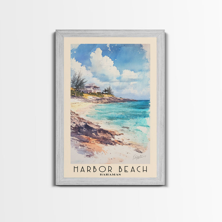 Harbor Beach, Bahamas Watercolor Beach Print, Vacation Gift, Bahamas Wall Art, Beach Painting, Beach Decor, Beach Painting