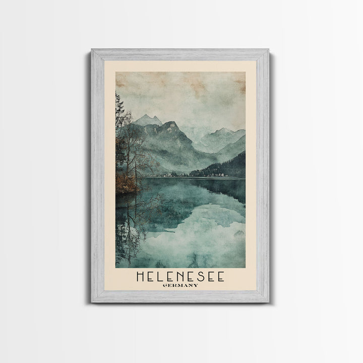 Helenesee, Germany Watercolor Beach Print, Vacation Gift, Germany Wall Art, Framed Canvas Print, Framed Beach Painting