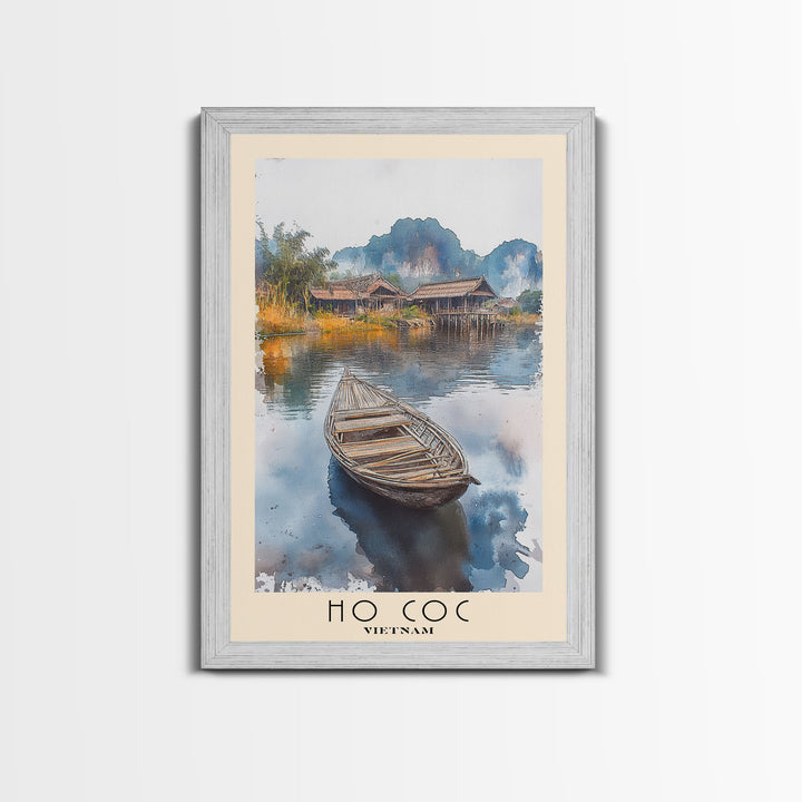 Ho Coc, Vietnam Watercolor Print, Vacation Gift, Vietnam Wall Art, Beach Painting, Beach Decor, Large Wall Art, Wood Frame Art