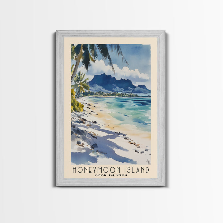 Honeymoon Island, Cook Islands Watercolor Print, Vacation Gift, Cook Islands Wall Art, Beach Painting, Beach Decor, Beach Or Lakehouse Art