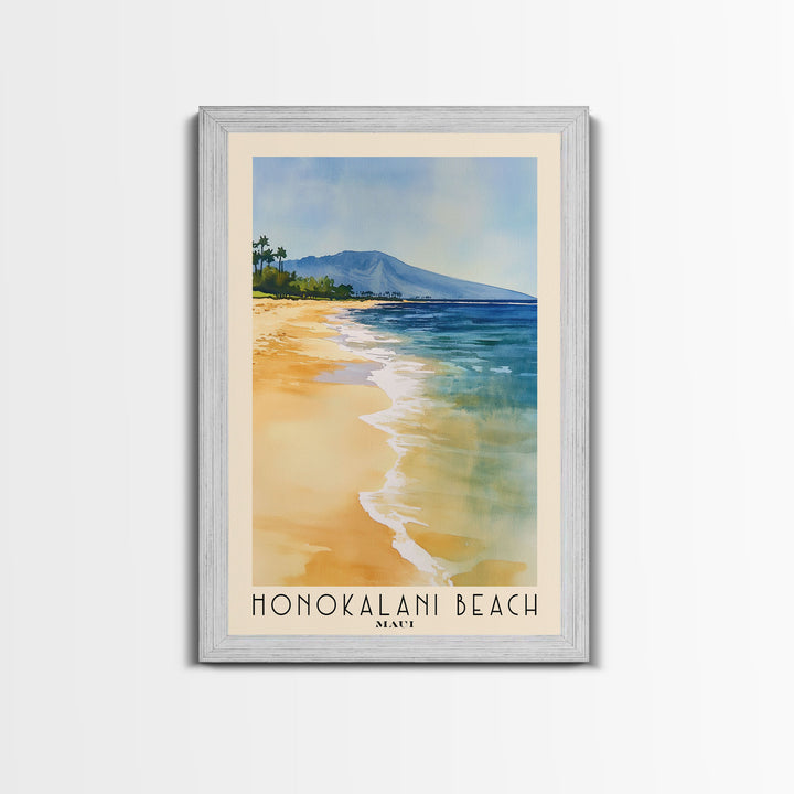 Honokalani Beach, Maui Watercolor Beach Print, Vacation Gift, Maui Wall Art, Beach Painting, Beach Decor, Beach Painting