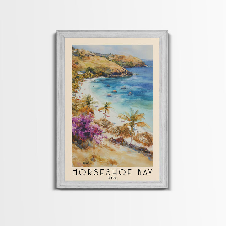 Horseshoe Bay, Fiji Watercolor Print, Vacation Gift, Fiji Wall Art, Vacation Wall Art, Vacatation Memories, Beach Decor, Beach Or Lakehouse Art