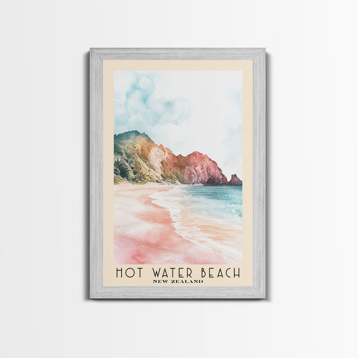 Hot Water Beach, New Zealand Watercolor Print, Vacation Gift, New Zealand Wall Art, Beach Painting, Beach Decor, Beach Or Lakehouse Art