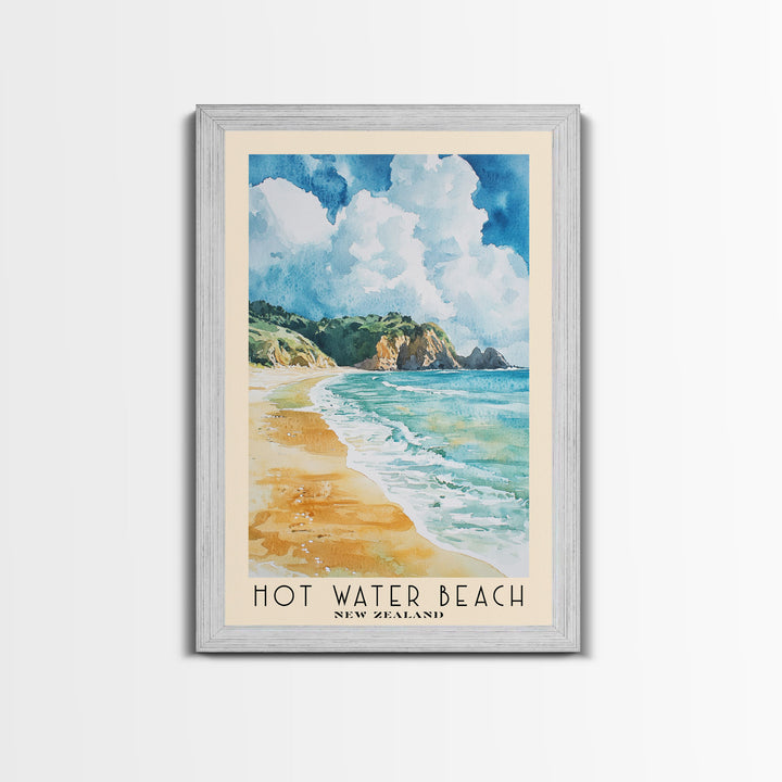 Hot Water Beach, New Zealand Watercolor Beach Print, Vacation Gift, New Zealand Wall Art, Beach Painting, Beach Decor, Beach Painting