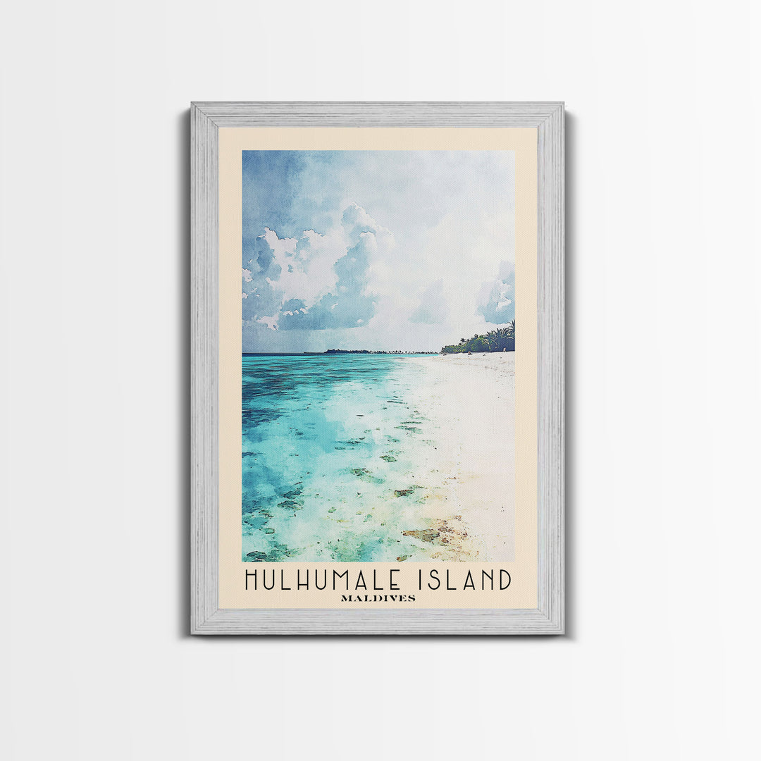 Hulhumale Island, Maldives Watercolor Print, Vacation Gift, Maldives Wall Art, Vacation Wall Art, Vacatation Memories, Beach Decor, Beach Or Lakehouse Art