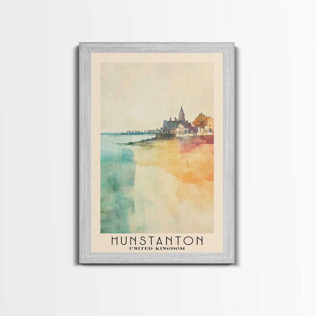 Hunstanton, United Kingdom Watercolor Print, Vacation Gift, United Kingdom Wall Art, Beach Painting, Beach Decor, Beach Or Lakehouse Art