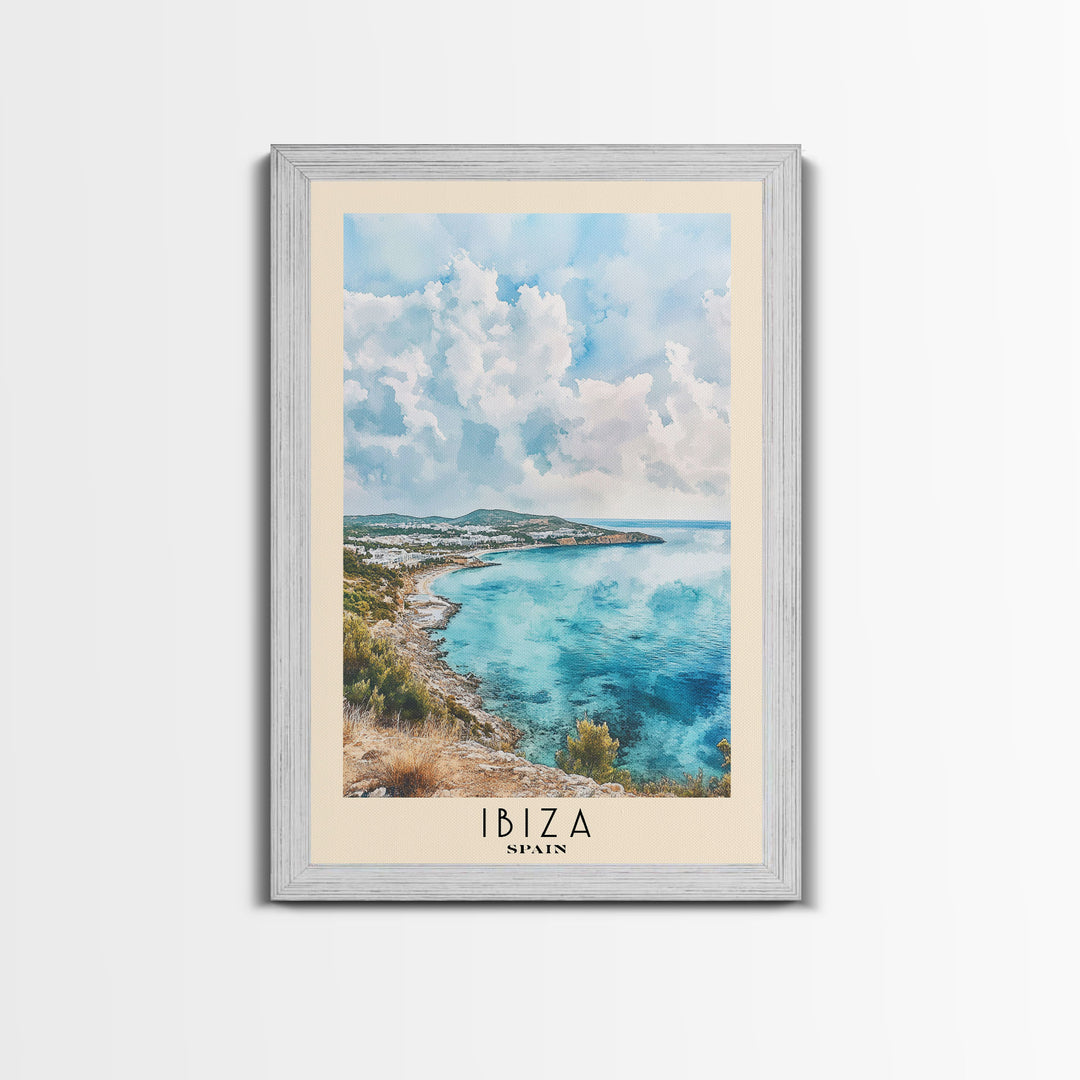 Ibiza, Spain Watercolor Print, Vacation Gift, Spain Wall Art, Beach Painting, Beach Decor, Beach Or Lakehouse Art