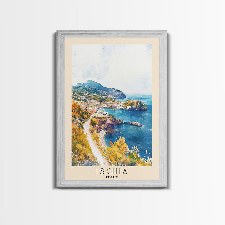 Ischia, Italy Watercolor Beach Print, Vacation Gift, Italy Wall Art, Beach Painting, Beach Decor, Beach Painting