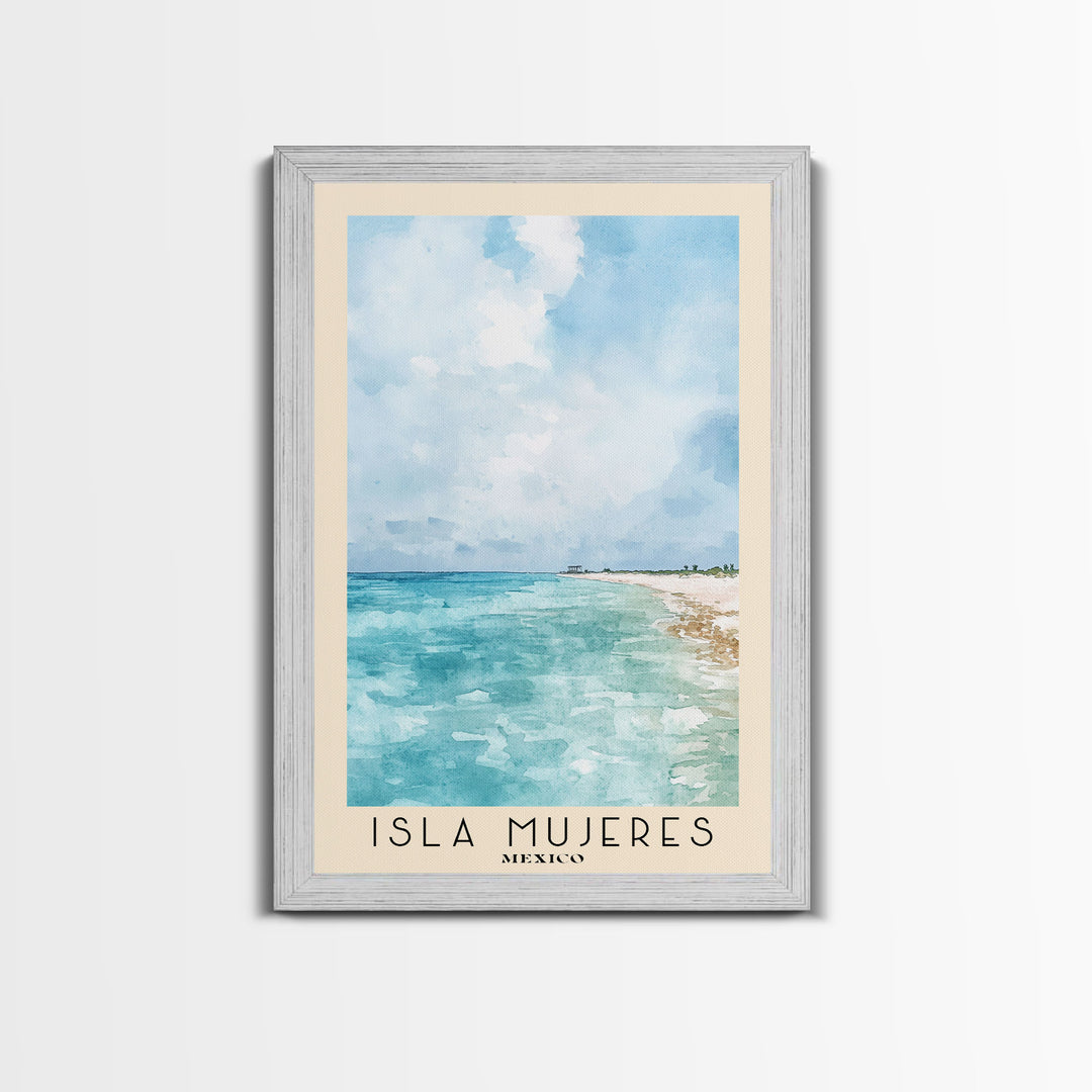 Isla Mujeres, Mexico Watercolor Beach Print, Vacation Gift, Mexico Wall Art, Beach Painting, Beach Decor, Beach Painting