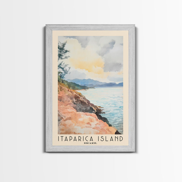 Itaparica Island, Brazil Watercolor Beach Print, Vacation Gift, Brazil Wall Art, Beach Painting, Beach Decor, Beach Painting