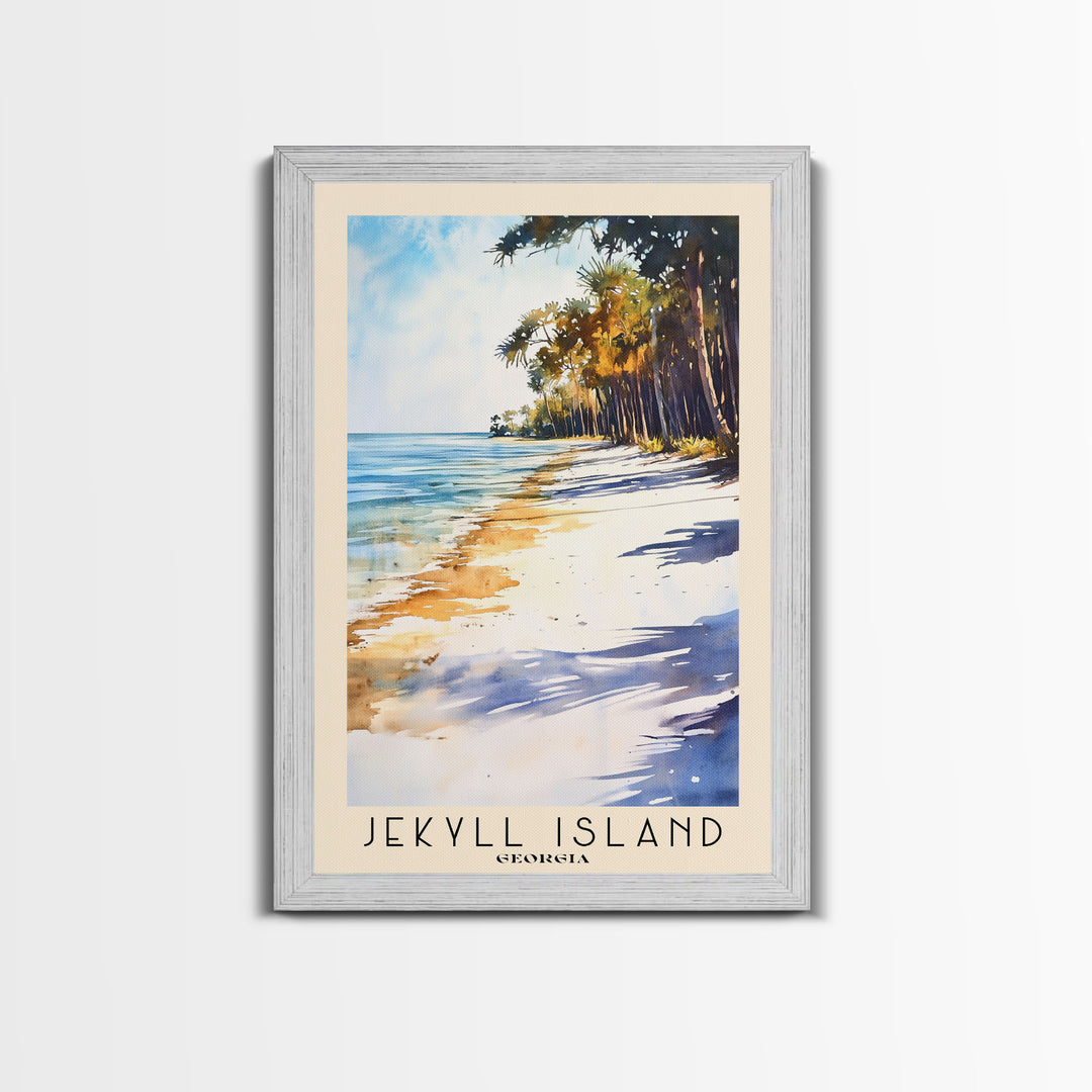 Jekyll Island, Georgia Watercolor Beach Print, Vacation Gift, Georgia Wall Art, Framed Canvas Print, Framed Beach Painting