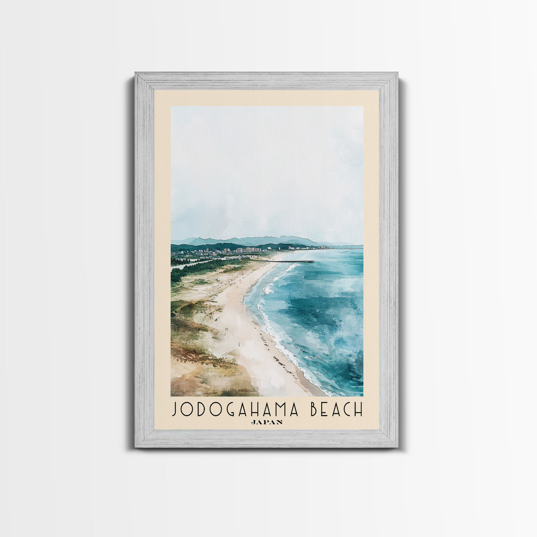 Jodogahama Beach, Japan Watercolor Print, Vacation Gift, Japan Wall Art, Beach Painting, Beach Decor, Beach Or Lakehouse Art