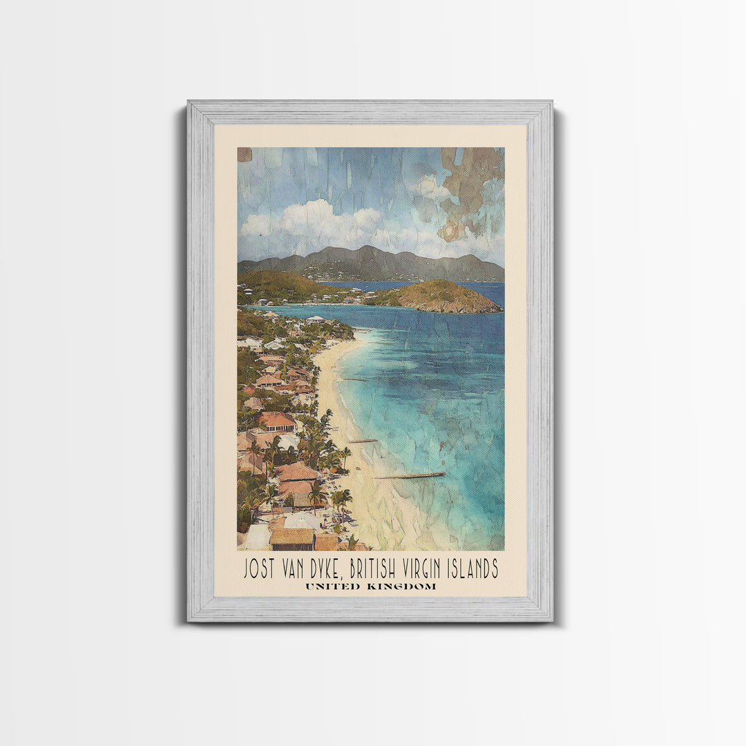 Jost Van Dyke, British Virgin Islands , United Kingdom Watercolor Beach Print, Vacation Gift, United Kingdom Wall Art, Beach Painting, Beach Decor, Beach Painting