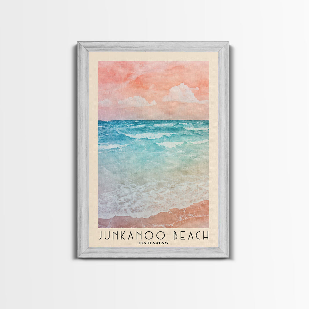 Junkanoo Beach, Bahamas Watercolor Print, Vacation Gift, Bahamas Wall Art, Beach Painting, Beach Decor, Beach Or Lakehouse Art