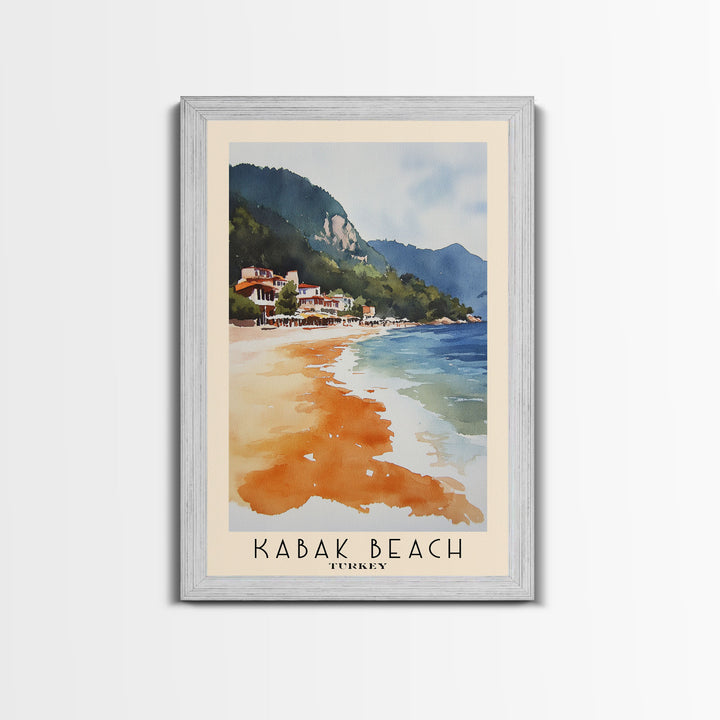 Kabak Beach, Turkey Watercolor Beach Print, Vacation Gift, Turkey Wall Art, Beach Painting, Beach Decor, Beach Painting