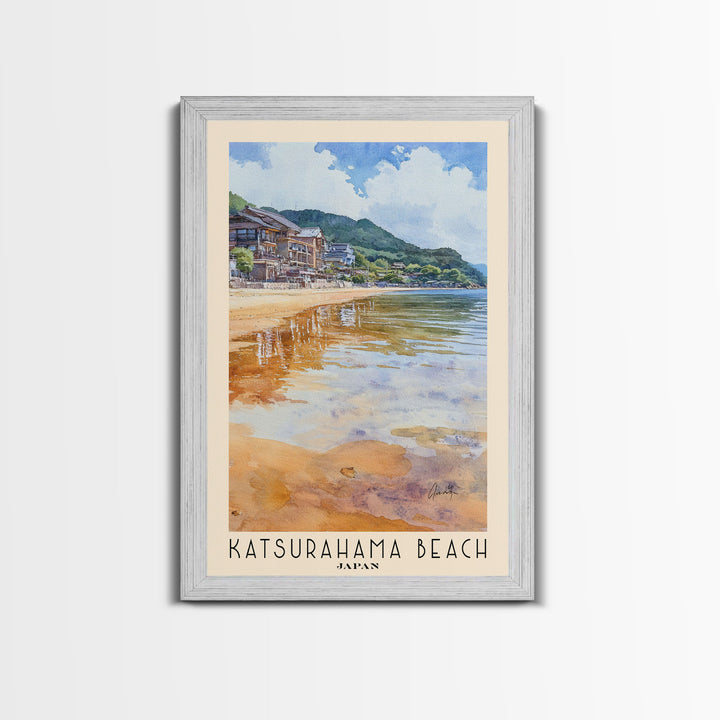 Katsurahama Beach, Japan Watercolor Print, Vacation Gift, Japan Wall Art, Vacation Wall Art, Vacatation Memories, Beach Decor, Beach Or Lakehouse Art