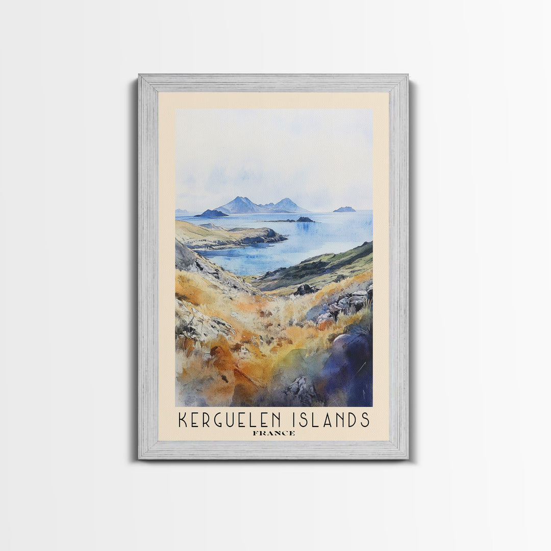 Kerguelen Islands, France Watercolor Print, Vacation Gift, France Wall Art, Beach Painting, Beach Decor, Beach Or Lakehouse Art