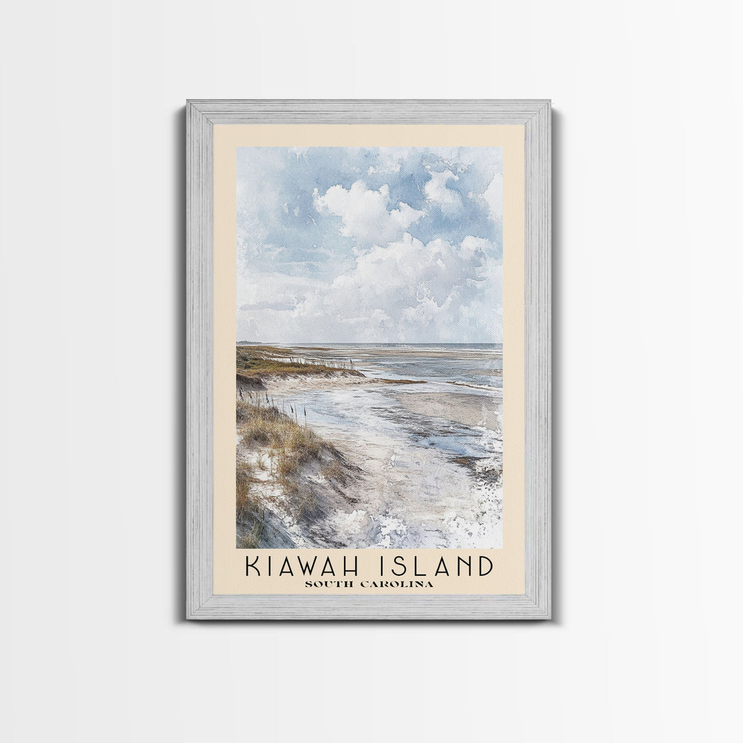 Kiawah Island, South Carolina Watercolor Print, Vacation Gift, South Carolina Wall Art, Beach Painting, Beach Decor, Large Wall Art, Wood Frame Art