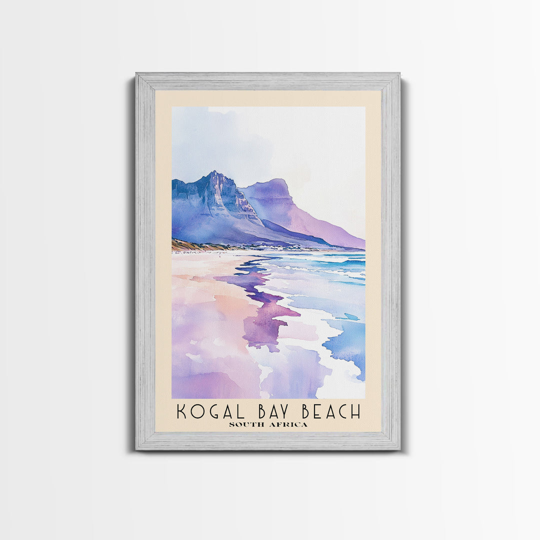 Kogal Bay Beach, South Africa Watercolor Print, Vacation Gift, South Africa Wall Art, Beach Painting, Beach Decor, Large Wall Art, Wood Frame Art