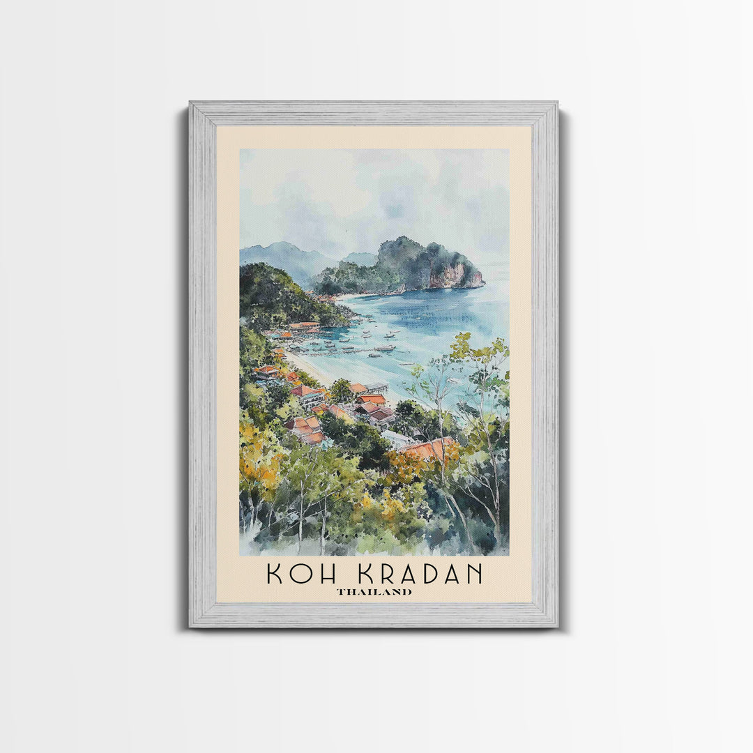 Koh Kradan, Thailand Watercolor Beach Print, Vacation Gift, Thailand Wall Art, Beach Painting, Beach Decor, Beach Painting