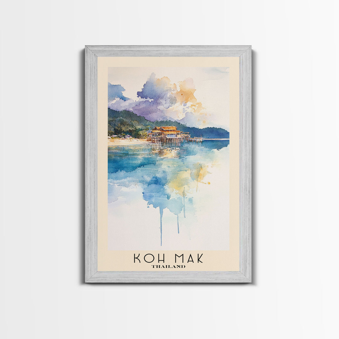 Koh Mak, Thailand Watercolor Print, Vacation Gift, Thailand Wall Art, Vacation Wall Art, Vacatation Memories, Beach Decor, Beach Or Lakehouse Art