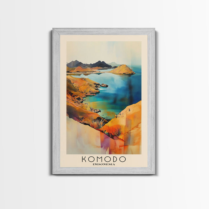 Komodo, Indonesia Watercolor Print, Vacation Gift, Indonesia Wall Art, Beach Painting, Beach Decor, Beach Or Lakehouse Art