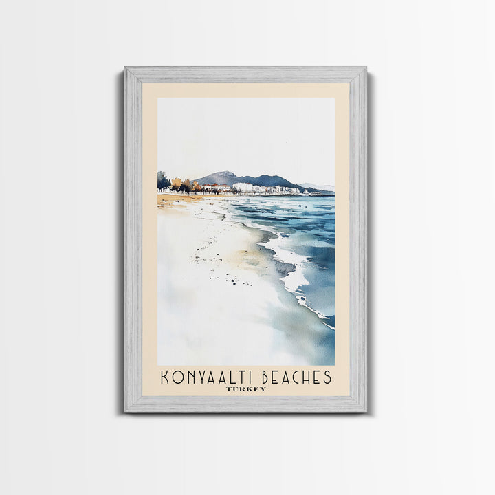 Konyaaltı Beaches, Turkey Watercolor Beach Print, Vacation Gift, Turkey Wall Art, Beach Painting, Beach Decor, Beach Painting