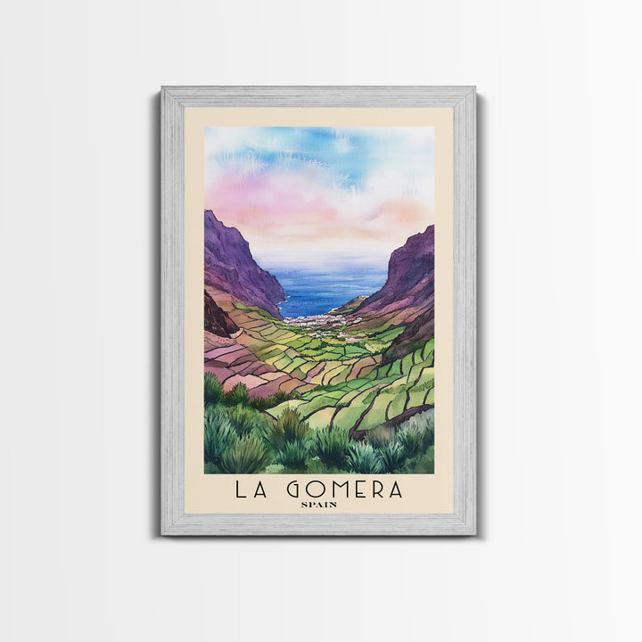 La Gomera, Spain Watercolor Print, Vacation Gift, Spain Wall Art, Vacation Wall Art, Vacatation Memories, Beach Decor, Beach Or Lakehouse Art