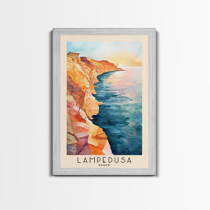 Lampedusa, Italy Watercolor Print, Vacation Gift, Italy Wall Art, Vacation Wall Art, Vacatation Memories, Beach Decor, Beach Or Lakehouse Art