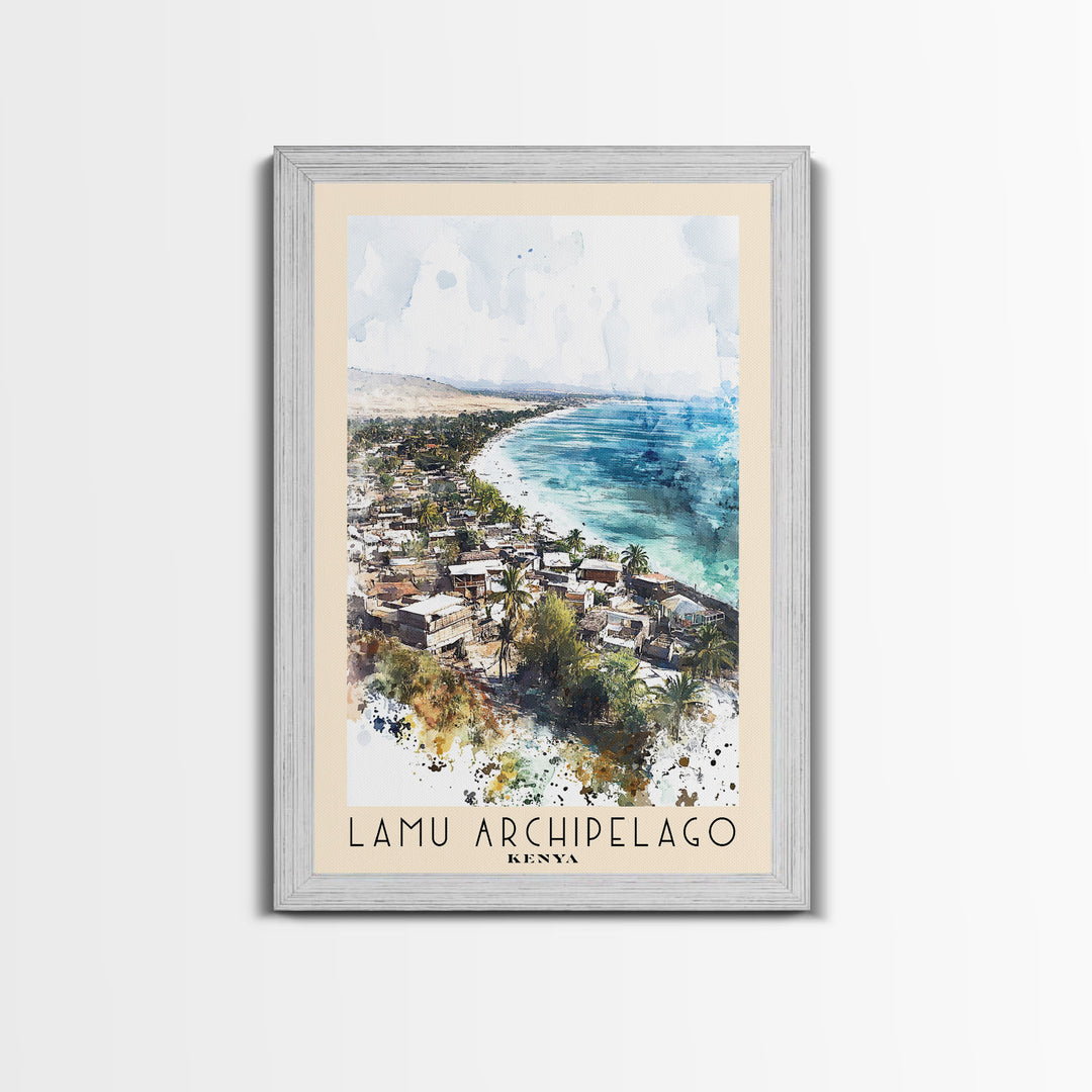 Lamu Archipelago, Kenya Watercolor Print, Vacation Gift, Kenya Wall Art, Beach Painting, Beach Decor, Beach Or Lakehouse Art