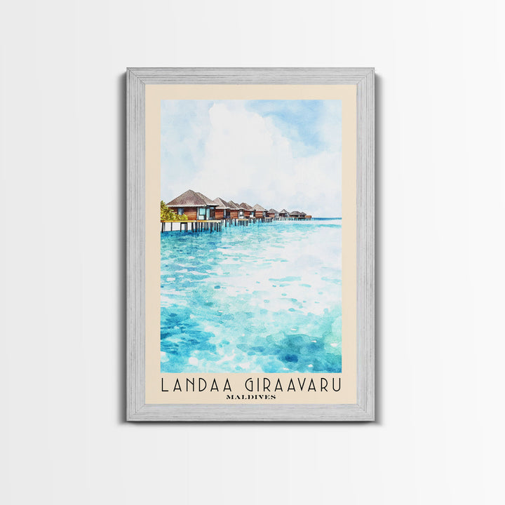 Landaa Giraavaru, Maldives Watercolor Beach Print, Vacation Gift, Maldives Wall Art, Beach Painting, Beach Decor, Beach Painting