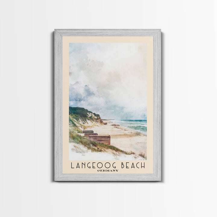 Langeoog Beach, Germany Watercolor Beach Print, Vacation Gift, Germany Wall Art, Beach Painting, Beach Decor, Beach Painting