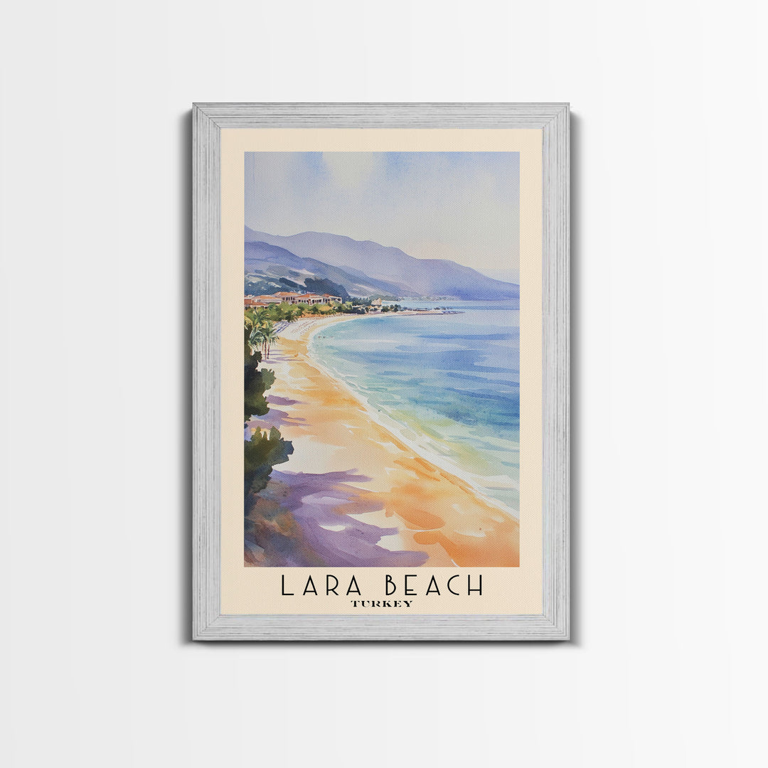 Lara Beach, Turkey Watercolor Print, Vacation Gift, Turkey Wall Art, Beach Painting, Beach Decor, Beach Or Lakehouse Art